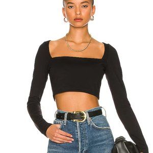 Susana Monaco Square Neck Long Sleeve Top